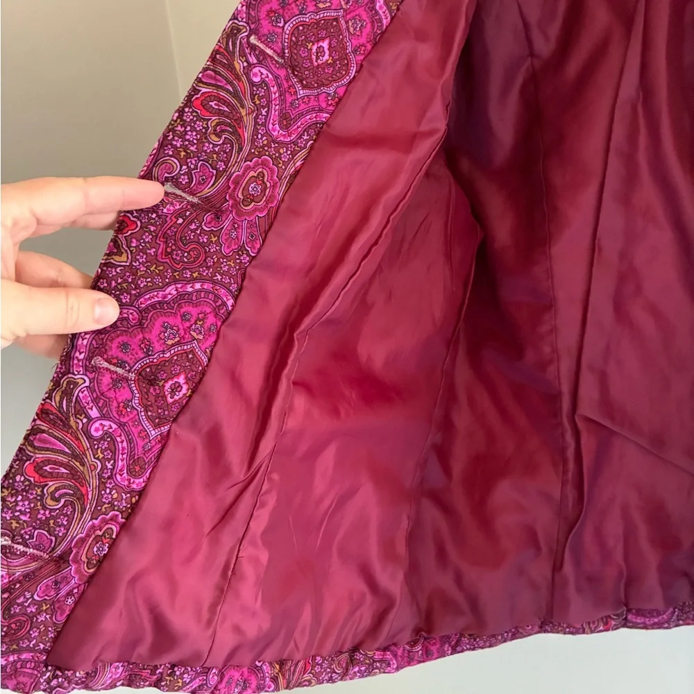 Vintage Purple Pink Paisley Quilted Jacket Size‎ 16W